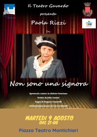 Paola Rizzi è la Signora Maria: risate in Piazza Teatro